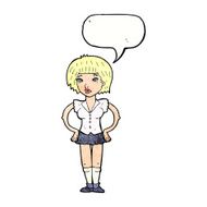 cartoon woman with hands on hips speech bubble N227