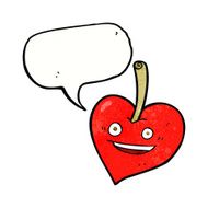 cartoon love heart apple with speech bubble N3