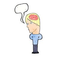 cartoon man with big brain speech bubble N11