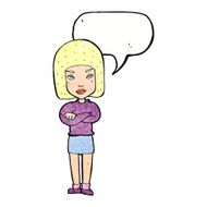 cartoon woman with crossed arms speech bubble N53