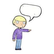 cartoon man pointing with speech bubble N202