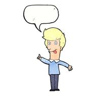 cartoon funny man with idea speech bubble N11