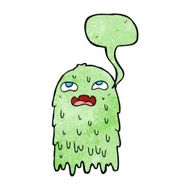 gross cartoon ghost with speech bubble N23