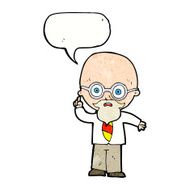 cartoon professor with speech bubble N10