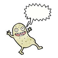 cartoon potato with speech bubble N7