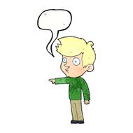 cartoon pointing boy with speech bubble N32