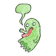 gross cartoon ghost with speech bubble N24