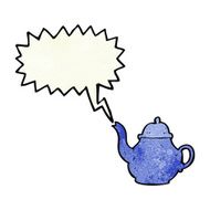 cartoon teapot with speech bubble N3