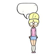 cartoon librarian woman with speech bubble N11