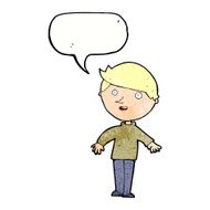 cartoon happy man with speech bubble N476