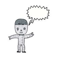 cartoon robot with speech bubble N203