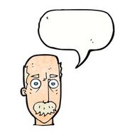 cartoon man with mustache speech bubble N93