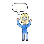 cartoon hippie man waving arms with speech bubble N10