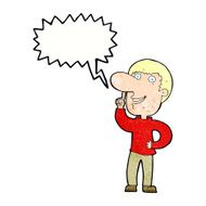 cartoon man with idea speech bubble N115