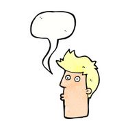 cartoon surprised man with speech bubble N146