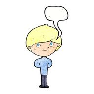 Cartoon happy boy with speech bubble N244