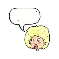cartoon woman looking with speech bubble N11