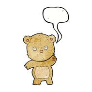 cartoon teddy bear with speech bubble N149