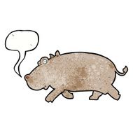 cartoon hippopotamus with speech bubble N9