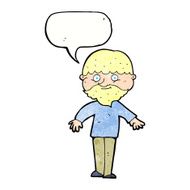 cartoon happy man with speech bubble N478