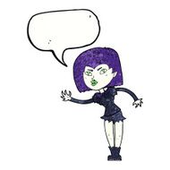 cartoon vampire girl with speech bubble N241