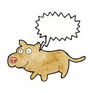 cartoon happy little dog with speech bubble N10