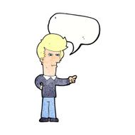cartoon man pointing with speech bubble N205