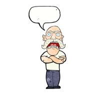cartoon angry man with speech bubble N92