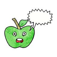 cartoon apple with speech bubble N35