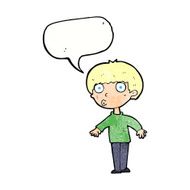 cartoon surprised boy with speech bubble N31