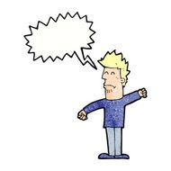cartoon stressed man with speech bubble N72