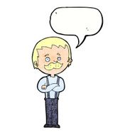 cartoon man with mustache speech bubble N94