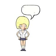 cartoon woman with hands on hips speech bubble N228