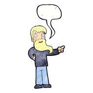 cartoon man with beard pointing speech bubble N11