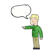cartoon man pointing with speech bubble N206