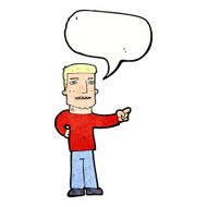 cartoon man pointing with speech bubble N207