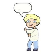 cartoon excited boy with speech bubble N153