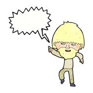 cartoon bearded man pointing and laughing with speech bubble N10