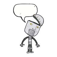 cartoon robot with speech bubble N204