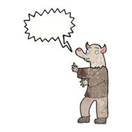 cartoon werewolf with speech bubble N31
