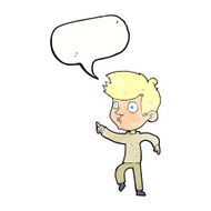 cartoon pointing boy with speech bubble N33