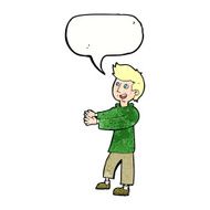 cartoon happy man with speech bubble N483