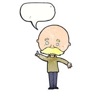 cartoon bald man with idea speech bubble N21