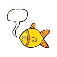 cartoon fish with speech bubble N96