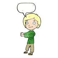 Cartoon happy boy with speech bubble N246