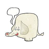 cartoon happy elephant with speech bubble N12