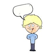 Cartoon happy boy with speech bubble N247