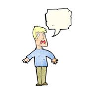 cartoon terrified man with speech bubble N229