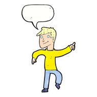 cartoon happy man pointing with speech bubble N65