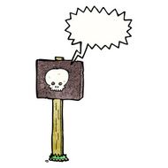 cartoon sign post with speech bubble N8